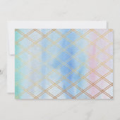 Chic Rainbow Waterverf Unicorn Foto Birthday Kaart (Achterkant)