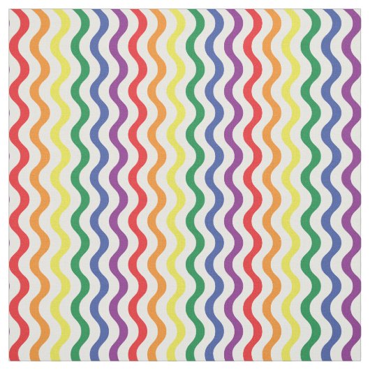 Chic Rainbow Wavy Lines Custom Pattern Stof (Swatch)