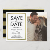 CHIC Rand BEWERKBARE KLEUR Opslaan van de datum Ka Save The Date (Voorkant / Achterkant)