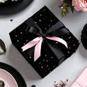 Chic Random Polka Dots Roze op Black ID1162 Cadeaupapier