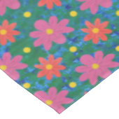 Chic Rangoli Flowers Polka Dots on Blue Tablecloth Tafelkleed (Gekanteld)