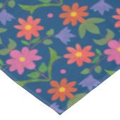 Chic Rangoli Flowers Polka Dots on Blue Tablecloth Tafelkleed (Gekanteld)