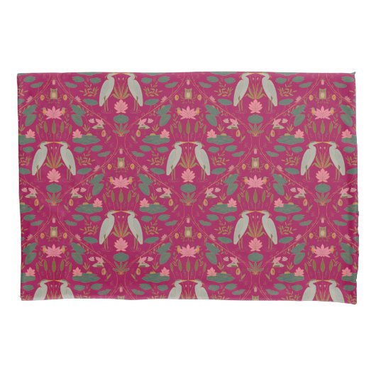 Chic raspberry pink Heron Pond Heritage Revival Kussensloop (Voorkant)