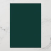 Chic Real Gold Foil Foliage Emerald Green Wedding Folie Uitnodiging (Achterkant)
