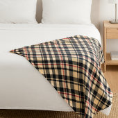 Chic Red Beige Black White Pset Stripes Pattern Fleece Deken