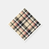 Chic Red Beige Black White Pset Stripes Pattern Servet (Hoek)