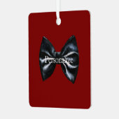 Chic Red Black Bow Tie Personalized Metalen Ornament (Voorkant links)