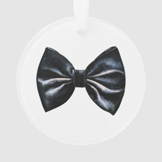 Chic Red Black Bow Tie Personalized Ornament (achterkant)