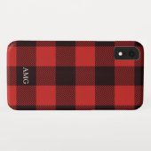 Chic Red & Black flatel Monogram geplakt Case-Mate iPhone Case (Achterkant (horizontaal))