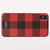 Chic Red & Black flatel Monogram geplakt Case-Mate iPhone Case (Achterkant (horizontaal))