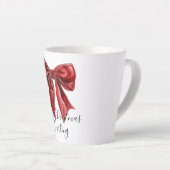 Chic Red Bow Personalized Christmas Latte Mok (Rechterhoek)