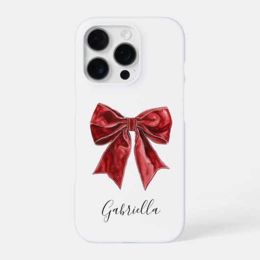 Chic Red Bow Personalized iPhone Hoesje (Achterkant)