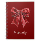 Chic Red Bow Personalized Notitieboek (Voorkant)