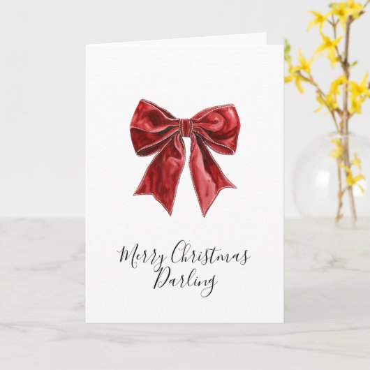Chic Red Bows Christmas Kaart (Gele Bloem)