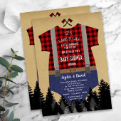 Chic Red Buffalo Baby Suit Lumberjack Baby shower Kaart