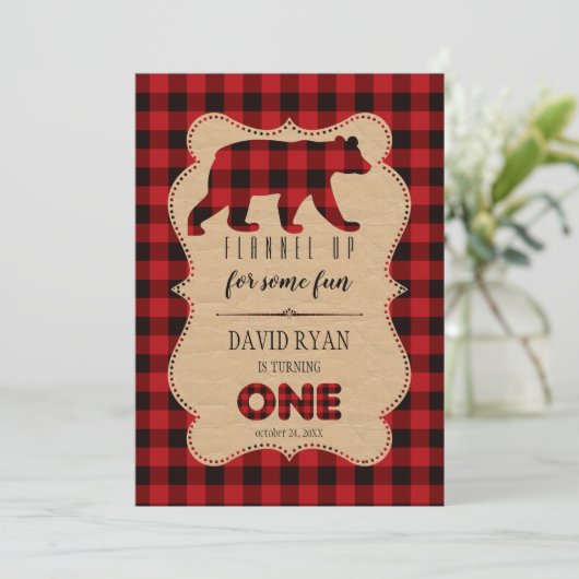 Chic Red Buffalo-flatel in geplakt op één dag Kaart (Staand voorkant)