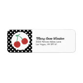 Chic Red Cherry Polkadot Birthday Baby shower Etiket (Voorkant)