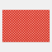 Chic Red Coral Oranje White Polka Dots Pattern Inpakpapier Vel (Voorkant 3)