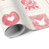 Chic Red Cream Valentijn Hearts Love Cadeaupapier (Rol Hoek)