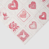 Chic Red Cream Valentijn Hearts Love Tissuepapier (Detail)