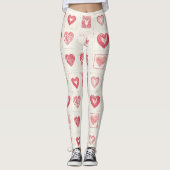 Chic Red Cream Valentijn Leggings (Voorkant)
