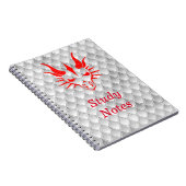 Chic Red Dragon Head & White Dragon Scales Notitieboek (Rechterzijde)