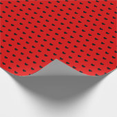 Chic Red en Black Hearts Pattern Wrapping Paper Cadeaupapier (Hoek)