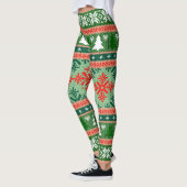 Chic Red en Green Plaid Sneeuwvlok Leggings (Links)