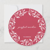 Chic Red en Green Waterverf Holly Kerstmis Wreater Kaart (Achterkant)