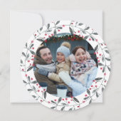 Chic Red en Green Waterverf Holly Kerstmis Wreater Kaart (Voorkant)