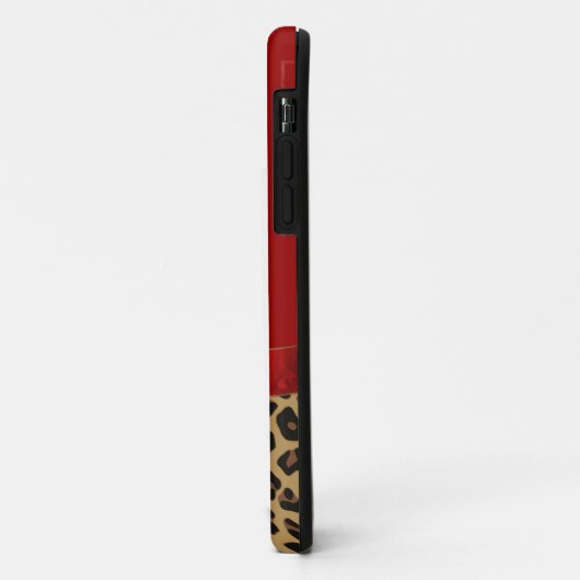 Chic Red en Jaguar Print Case-Mate iPhone Case (Achterkant/links)