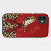 Chic Red en Jaguar Print Case-Mate iPhone Case (Achterkant (horizontaal))