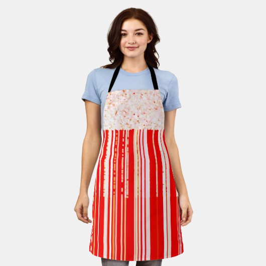 Chic Red en White Stripes Schort (Gedragen)