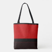 Chic Red- en zwarte kleuren, stijlvolle poolpunten Tote Bag (Achterkant)