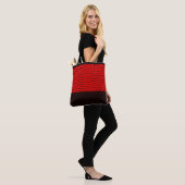 Chic Red- en zwarte kleuren, stijlvolle poolpunten Tote Bag (Op model)