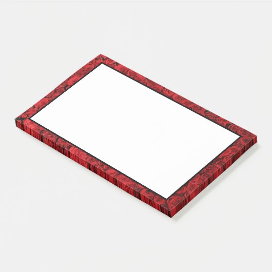 Chic Red Floral Post-it® Notes (Schuin)