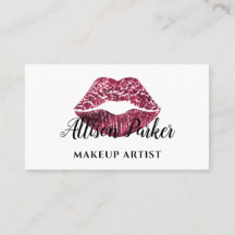 Chic Red Glitter Lips Makeup Artist