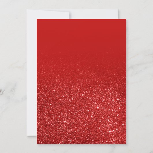 Chic Red Glitter Ombre Girly Foto Afstuderen Aankondiging (Achterkant)