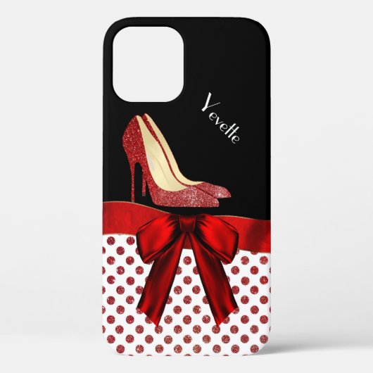 Chic Red Glitter Stilettos Case-Mate iPhone Case (Achterkant)