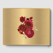 Chic Red Gold Floral bruiloft Gastenboek (Achterkant)