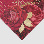 Chic Red Gold Floral Tissuepapier (Detail)