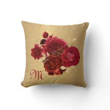 Chic Red Gold Monogram Initiaal 