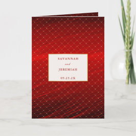 Chic Red Gold Squares  twevoudig huwelijk