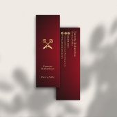 Chic Red Gradient Gold Notary Key Mini Visitekaartje