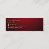 Chic Red Gradient Gold Notary Key Mini Visitekaartje (Achterkant)