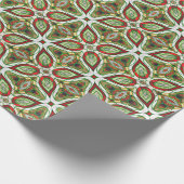 Chic Red Green Batik Kaleidoscope Mosaic Pattern Cadeaupapier (Hoek)
