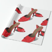 Chic Red High Heels Glamoureuze Stiletto Mode Cadeaupapier (Uitgerold)