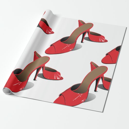 Chic Red High Heels Glamoureuze Stiletto Mode Cadeaupapier (Uitgerold)