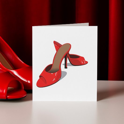 Chic Red High Heels Glamoureuze Stiletto Mode Kaart
