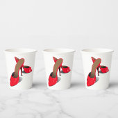 Chic Red High Heels Glamoureuze Stiletto Mode Papieren Bekers